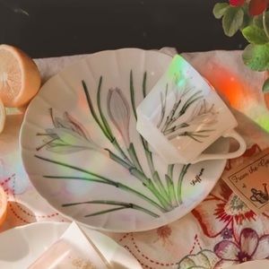 Vintage Cottagecore Teacup and snack plate